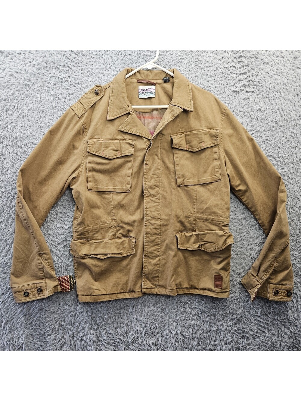 Scotch & Soda Jacket Large Canvas Chore Coat Blanket Lined Workwear